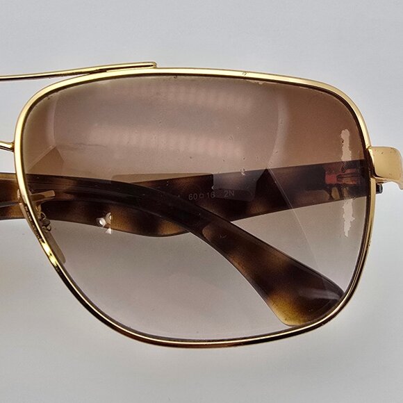 Ray-Ban RB3483 001/51 Matte Arista Gold Frame Light Brown Len Aviator Sunglasses - Picture 12 of 16